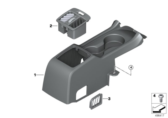 2020 BMW X5 Seat, Rear, Centre Console Diagram