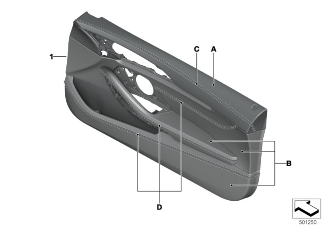 2020 BMW 840i Individual Door Trim Panel Diagram