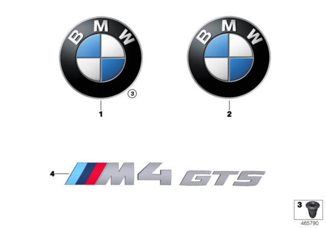 2016 BMW M4 Emblems / Letterings Diagram