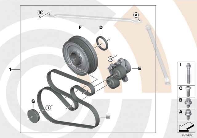 2018 BMW X5 Repair Kit Vibration Damper Diagram