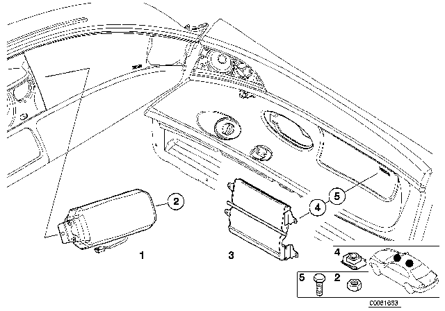 2003 BMW Alpina V8 Roadster Left Front Door Air Bag Module Diagram for 72128243109