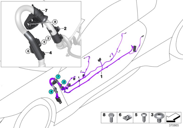 2019 BMW i8 Door Cable Harness Diagram