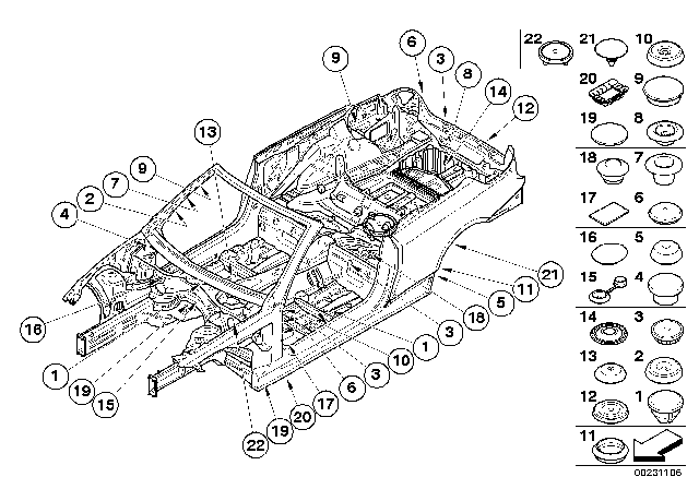 2012 BMW 335i Sealing Cap/Plug Diagram