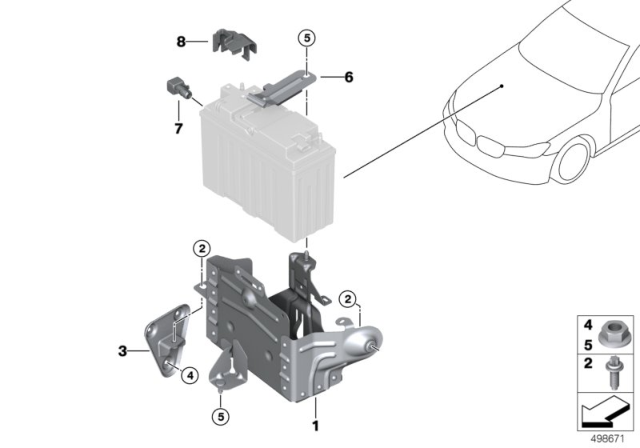 2018 BMW 750i xDrive Cover Positive Battery Termi Diagram for 61216826355