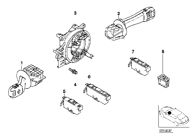 2006 BMW 330Ci Steering Column Switch Diagram