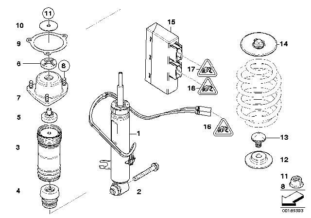 2011 BMW X5 Spring Strut, Rear Diagram