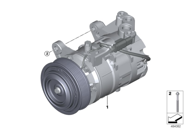 A/C COMPRESSOR W/O MAGNETIC Diagram for 64529482996