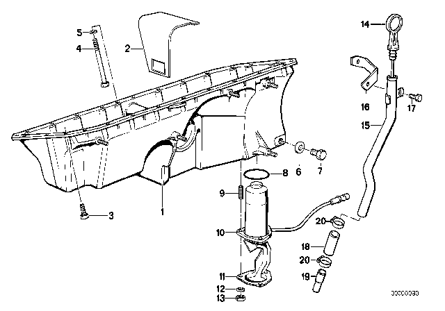 1991 BMW 325ix Covering Plate Diagram for 12611719982