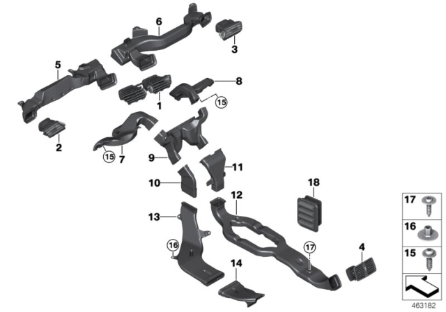 2017 BMW X1 Air Ducts Diagram