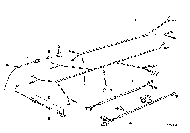 1977 BMW 320i Wiring Set Diagram for 65121367899