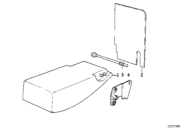 1994 BMW 525i Center Armrest Rear Diagram