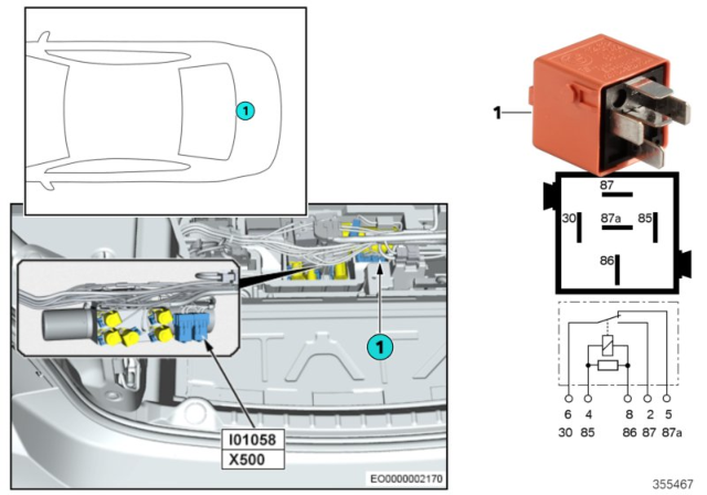 2014 BMW 428i Relay, Hardtop Drive Diagram 1