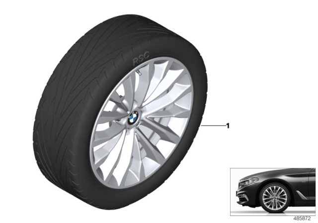 2018 BMW 530e xDrive BMW LA Wheel, W-Spoke Diagram