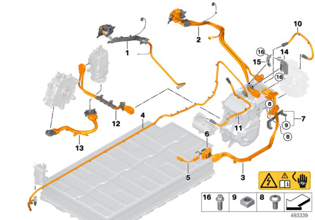 2015 BMW i3 Tension Relief Wiring Harness Upper Section. Diagram for 61129382857