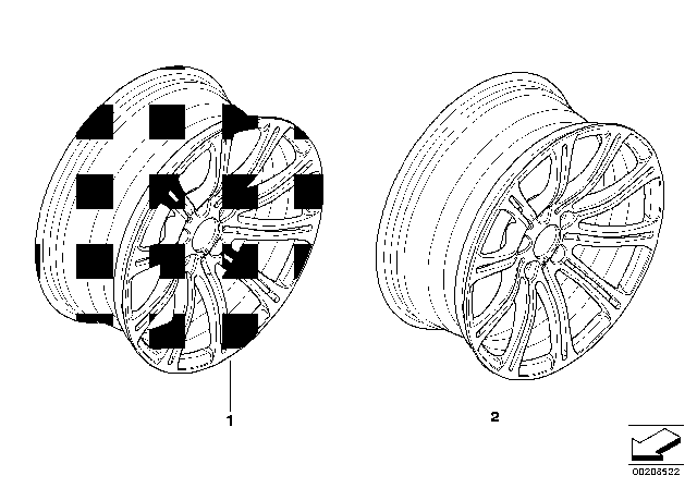 2008 BMW M3 Individual LA wheel, M Double Spoke Diagram