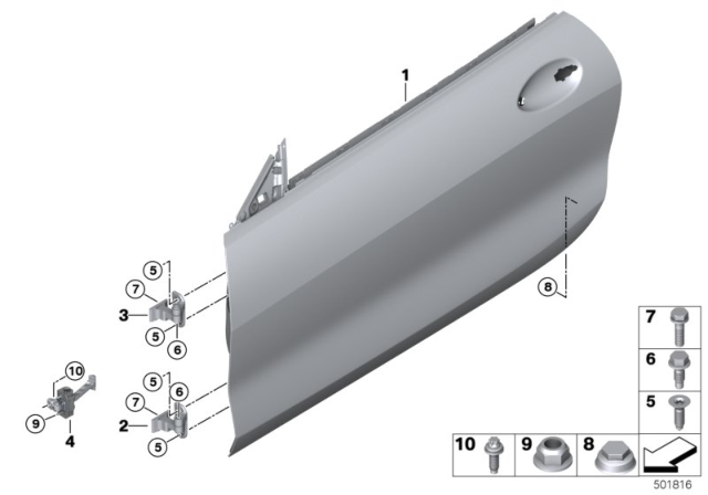 2020 BMW M850i xDrive Door Front Right Diagram for 41007455092