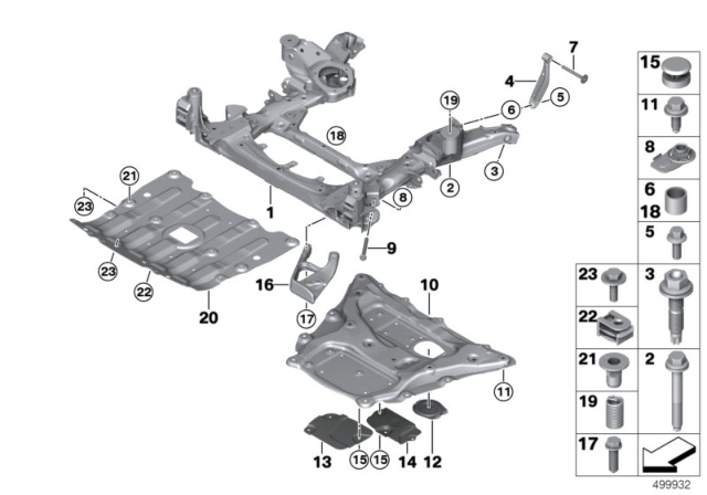 2019 BMW X5 Front Axle Support Diagram