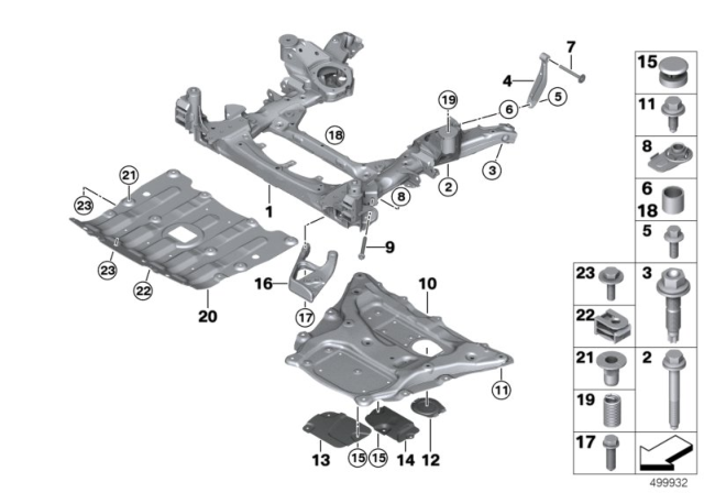 2019 BMW X5 STRUCTURAL REINFORCEMENT PAN Diagram for 31106878069