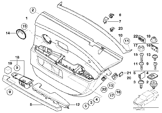 2008 BMW 760Li Wooden Strip, Door Rear Right Diagram for 51427071668