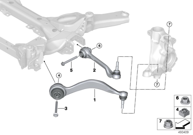 2020 BMW M340i Front Axle Support, Wishbone / Tension Strut Diagram