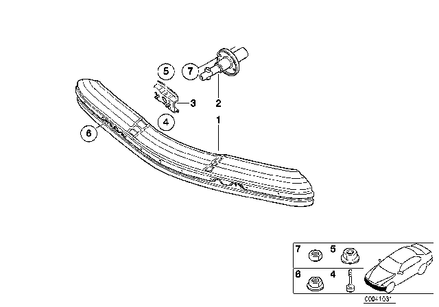 1995 BMW 318i Support, Front Diagram