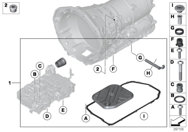 2011 BMW 760Li Selector Shaft (GA8HP90Z) Diagram 1