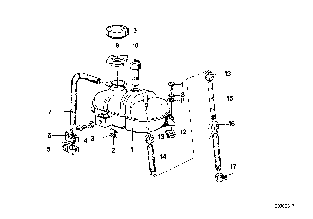 1982 BMW 733i Expansion Tank Diagram