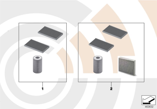 2009 BMW X5 Inspection Kit, Value Line Diagram