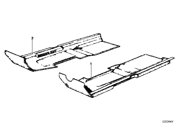 1982 BMW 733i Floor Covering Diagram 1