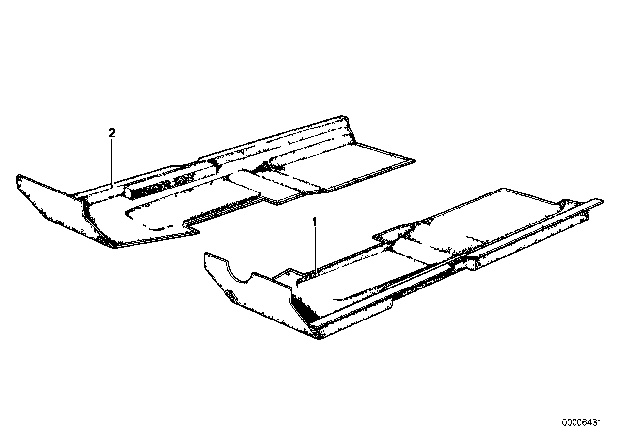 1979 BMW 733i Floor Covering Diagram 1