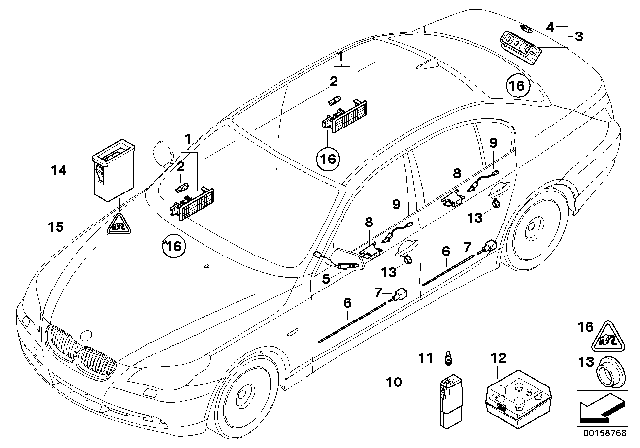 2008 BMW 535xi Reflector Diagram for 51717161921