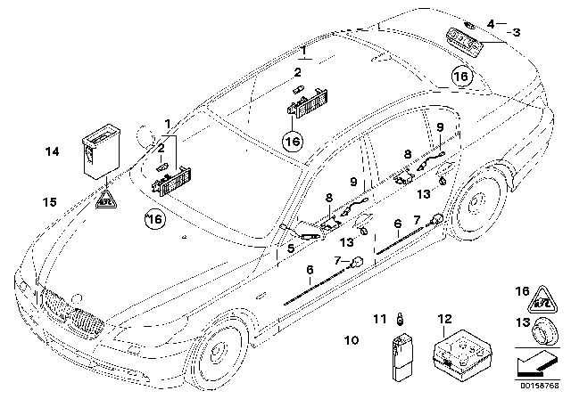 2009 BMW 550i Various Lamps Diagram 2