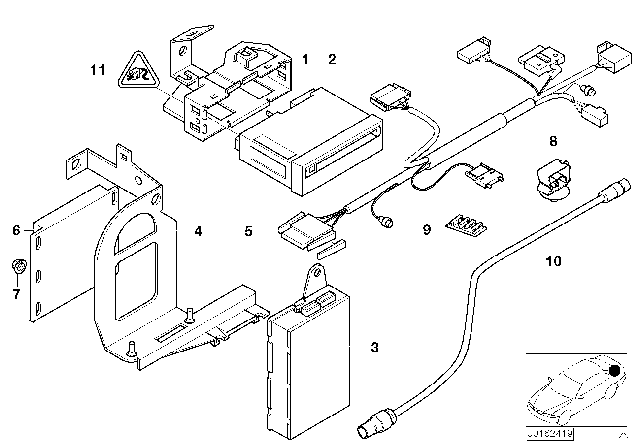 1997 BMW 740iL Exchange Video Module, High Diagram for 65508375668