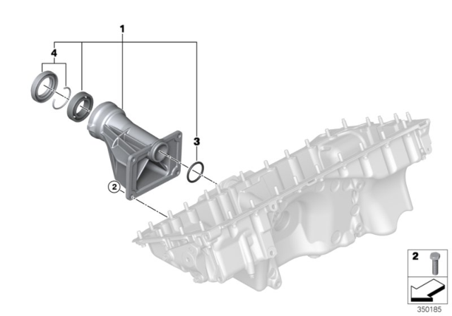 2019 BMW X6 Front Axle Differential, Bearing Support Diagram