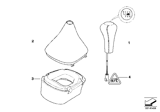 2008 BMW Z4 M Gear Shift Knobs / Shift Lever Coverings Diagram