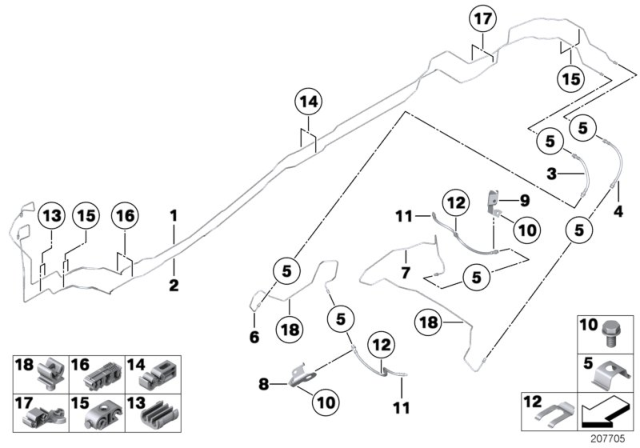 2011 BMW X6 Brake Pipe, Rear Diagram