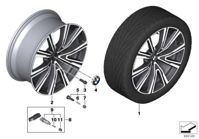 2020 BMW X5 BMW LA Wheel, V-Spoke Diagram 2