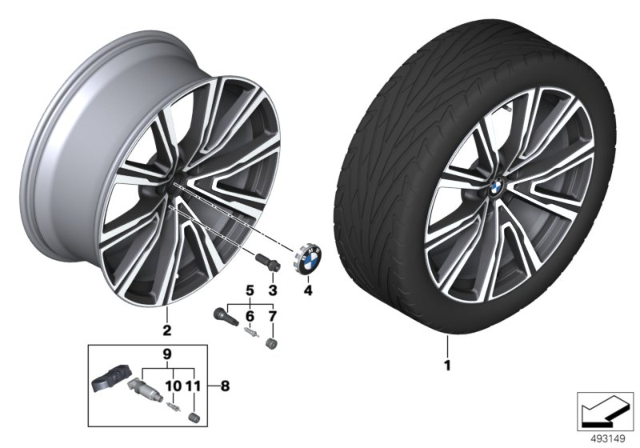 2020 BMW X5 BMW LA Wheel, V-Spoke Diagram 4