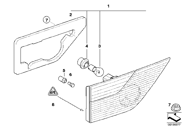 2007 BMW X3 Rear Light In Trunk Lid, Left Diagram for 63217162213