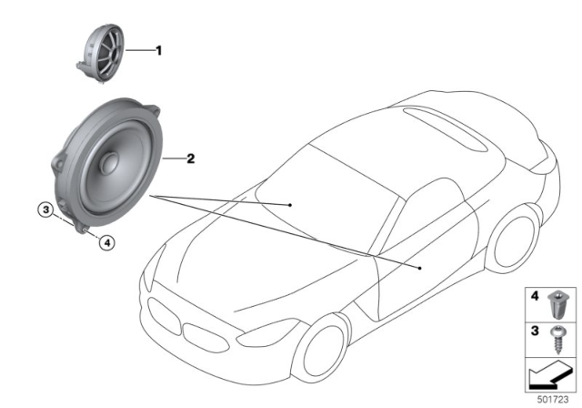2020 BMW Z4 Single Parts For Loudspeaker Diagram