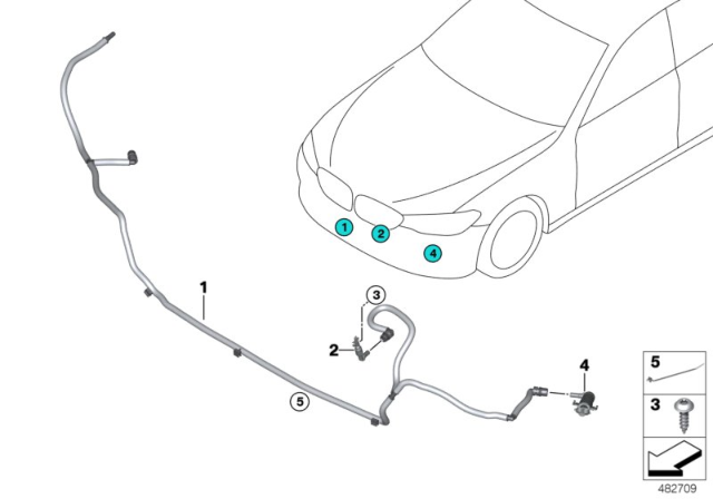 2020 BMW 540i Single Parts For Head Lamp Cleaning Diagram
