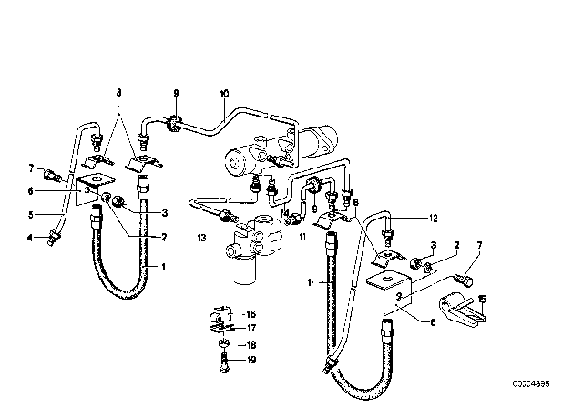 1979 BMW 320i Brake Pipe, Front Diagram