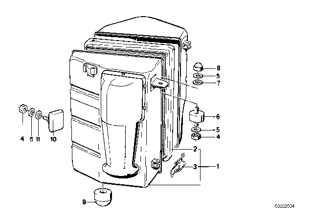 1988 BMW M5 Intake Silencer Diagram for 13711311531