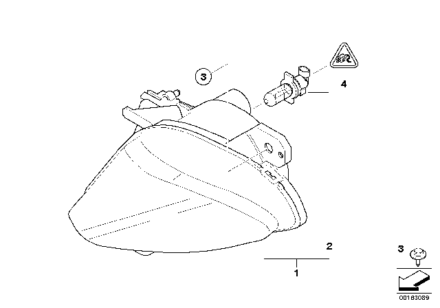 2009 BMW 650i Fog Lights, Right Diagram for 63177177176