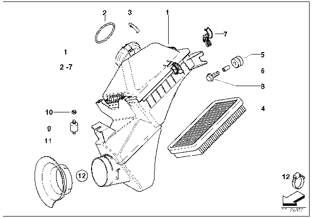 2000 BMW Z8 Intake Silencer Right Diagram for 13711407998