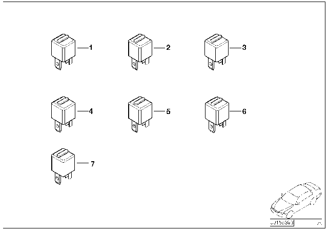 2000 BMW Z8 Various Relays Diagram