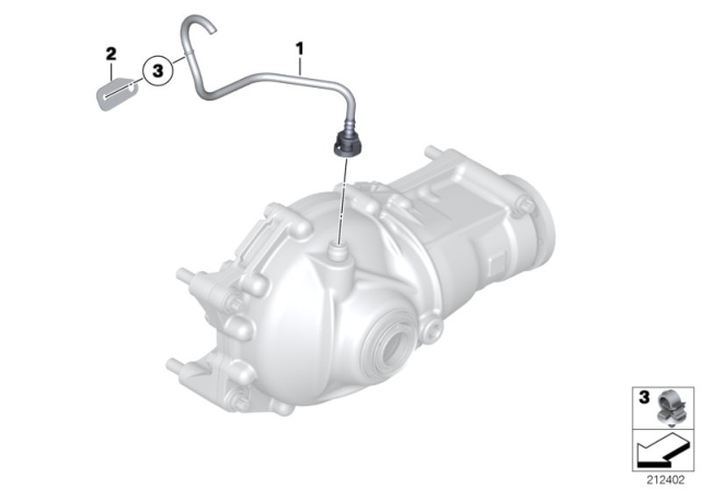 2008 BMW X5 Final Drive (Front Axle), Ventilation / 4-Wheel Diagram