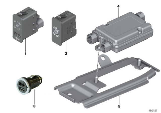 2016 BMW X4 USB / Audio Interface Diagram