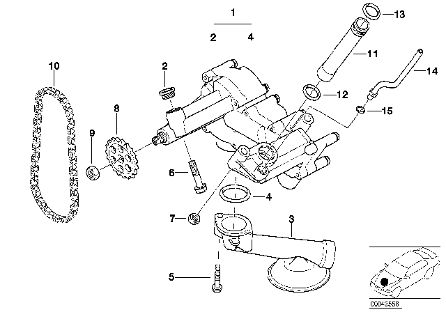 2000 BMW X5 Lubrication System / Oil Pump With Drive Diagram