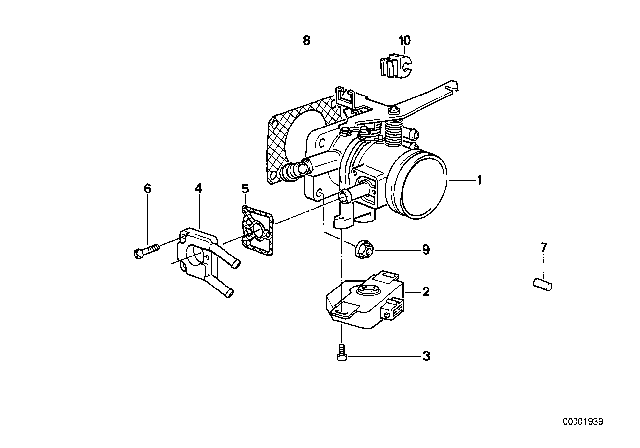 1989 BMW 525i Throttle Housing Assy Diagram